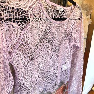 GREAT CONDITION - Lace Lilac Crop Top - Tobi - Size M